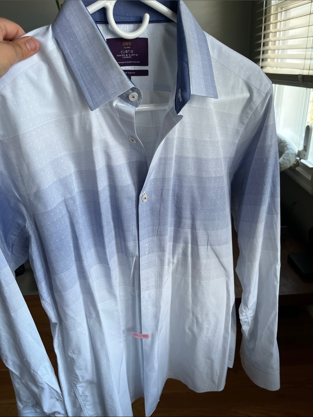 Men's Gradient Blue Stripe Dress Shirt